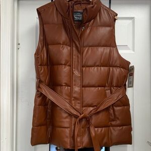 Women's Brown Puffer Levi Vest